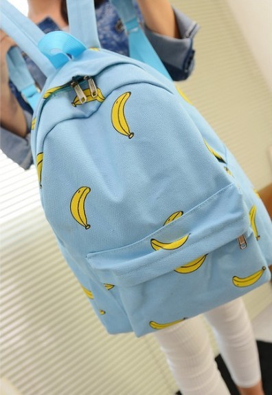 Nettes Mädchen Banana Muster Druck Damen Rucksäcke Reisen Outdoor Praktische Schultaschen Einzigartige Mode