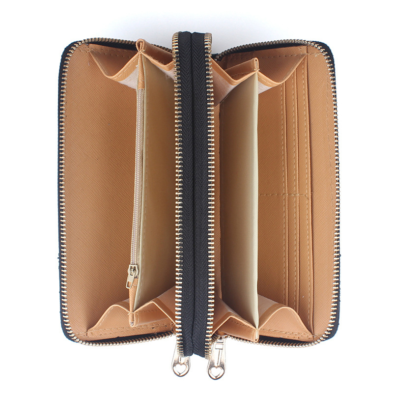 mode Damen bowknot plaid lange Doppel Reißverschluss kupplung Leder Geldbörse münze karte Tasche hoher