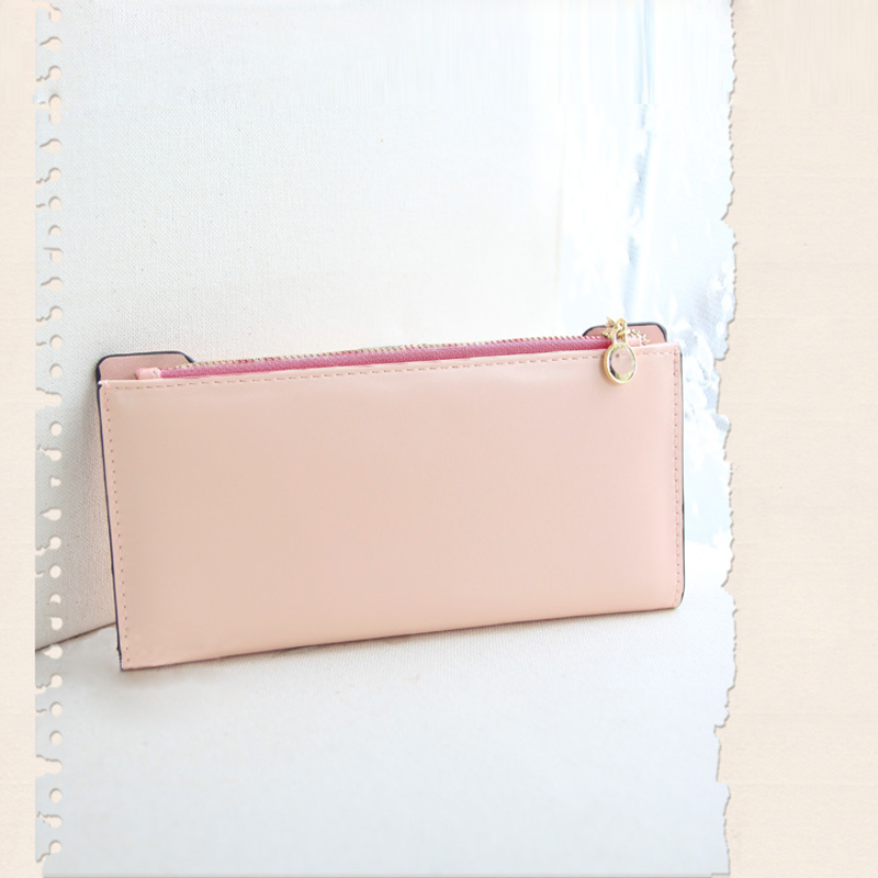 Mode Damen Tasche Lady Lange Geldbörse Weiblichen Candy Farbe bogen Knoten Pu Leder Carteira Feminina