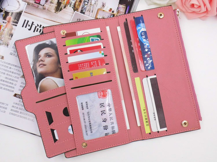 Mode Damen Tasche Lady Lange Geldbörse Weiblichen Candy Farbe bogen Knoten Pu Leder Carteira Feminina