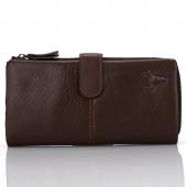 Hohe Qualität Echtem Leder Organizer Wallets Herren RindsLeder EchtLeder Lange Reißverschluss