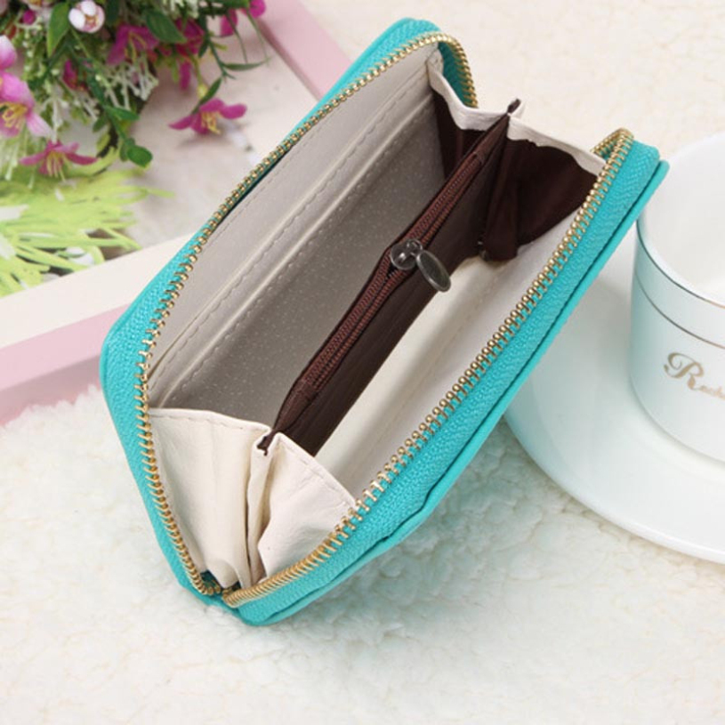 Neue marke Kupplung Brieftasche Hot Korean Niedlich Bowknot Solide Damen Langen Reißverschluss Leder Geldböse