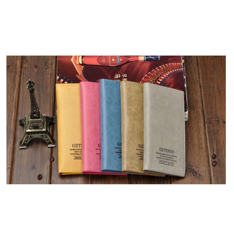 Drei Schicht Gefaltet PU Leder Lange Mappen Unisex Oxhide Karte Geldbörse Herren Damen Wasserdichte Rindle