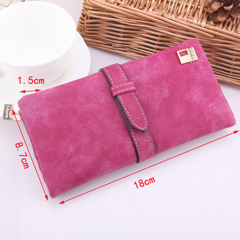 1 stück 7 Farben  Neue Mode Weibliche Matte Pu Leder Haspe Lange Kupplung Brieftaschen Geldbörsen Kartenhalter