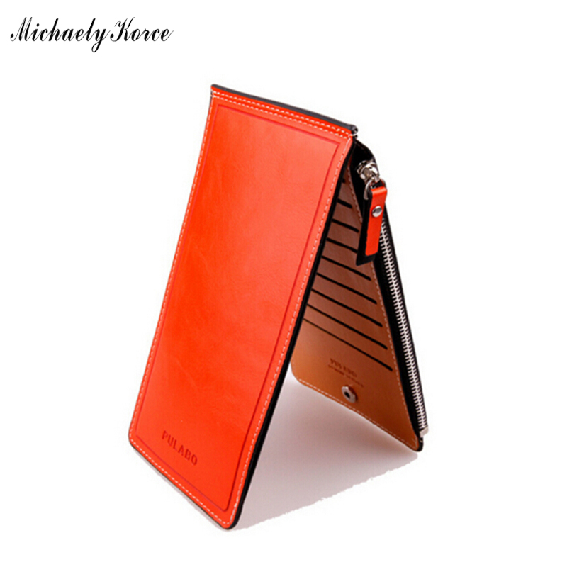 Mode Damen Geldbörse ultradünne FettLeder Damenmappen 17 Kartenhalter Geldbörsen Lange Designer