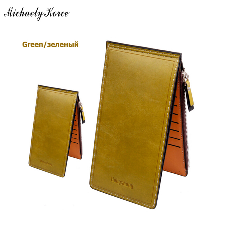 Mode Damen Geldbörse ultradünne FettLeder Damenmappen 17 Kartenhalter Geldbörsen Lange Designer