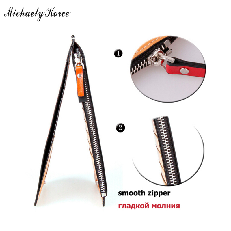 Mode Damen Geldbörse ultradünne FettLeder Damenmappen 17 Kartenhalter Geldbörsen Lange Designer