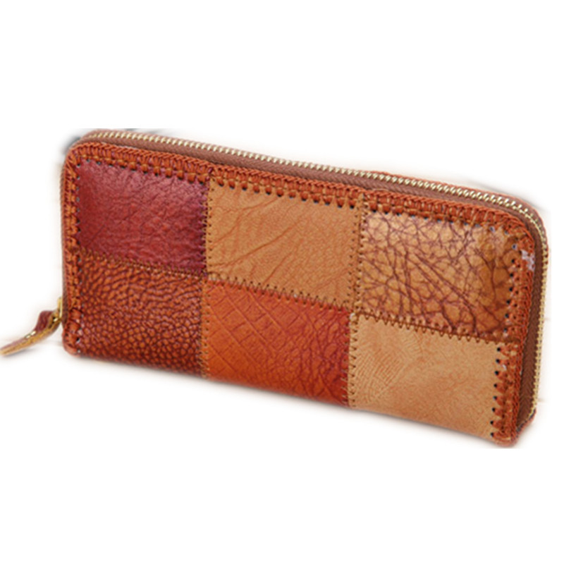 Damen Brieftasche Split Leder Pu Damen Brieftaschen Karte Vintage Lange Design portefeuille femme carte