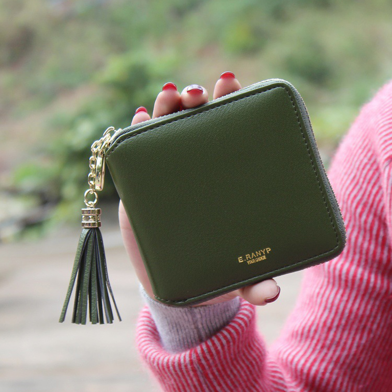 Fashion Design Marke Damenmappen Pu Leder Quaste Brieftasche Damen Bronzing Kupplungen Kartenhalter