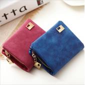 1 X Neue Mode Damen Lady Matte Pu Leder Reißverschluss Hasp kurze Kupplung Brieftasche Geldbörsen ID Kartenhalter