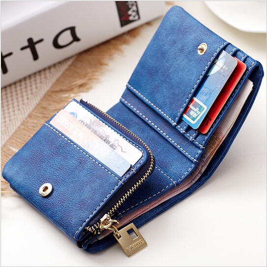 1 X Neue Mode Damen Lady Matte Pu Leder Reißverschluss Hasp kurze Kupplung Brieftasche Geldbörsen ID Kartenhalter