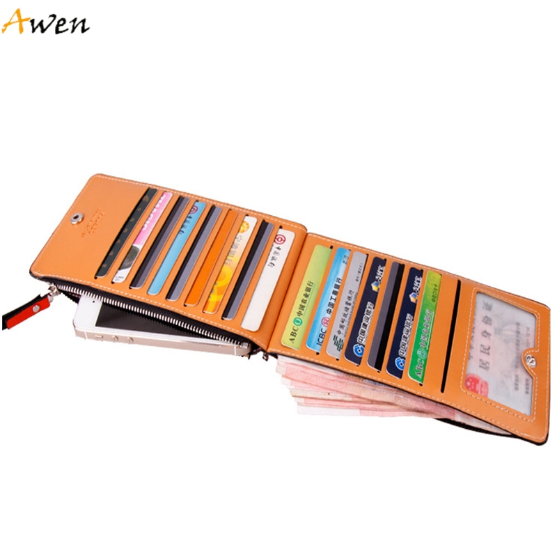Awen Neue Mode Lange Design FettLeder Damen Brieftaschen Ultradünne Leder Geldbörsen Für Damen