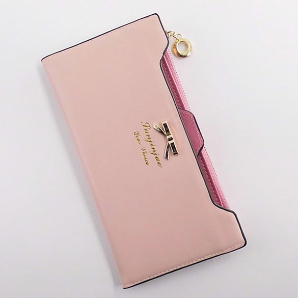 neue Reizende Dame Lange Geldbörse Leder Geldbörse Damen Reißverschluss Thin Kartenhalter Tasche Geldbörsen