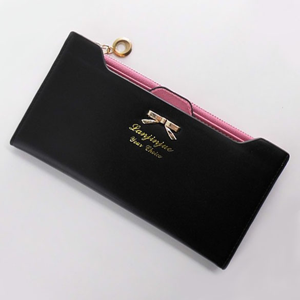 neue Reizende Dame Lange Geldbörse Leder Geldbörse Damen Reißverschluss Thin Kartenhalter Tasche Geldbörsen