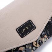 Neue Mode Pu Leder Umschlag Damen Geldbörsen 5 Farben Blumen Druck 3 Fache Brieftasche Lange Damen Clutch