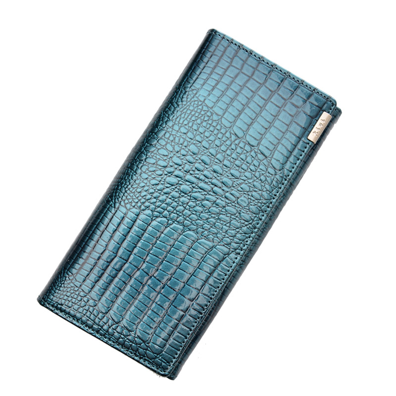 Damen Geldbörsen Marke Design Hochwertigem Leder Brieftasche Weibliche Haspe Mode Alligator Lange