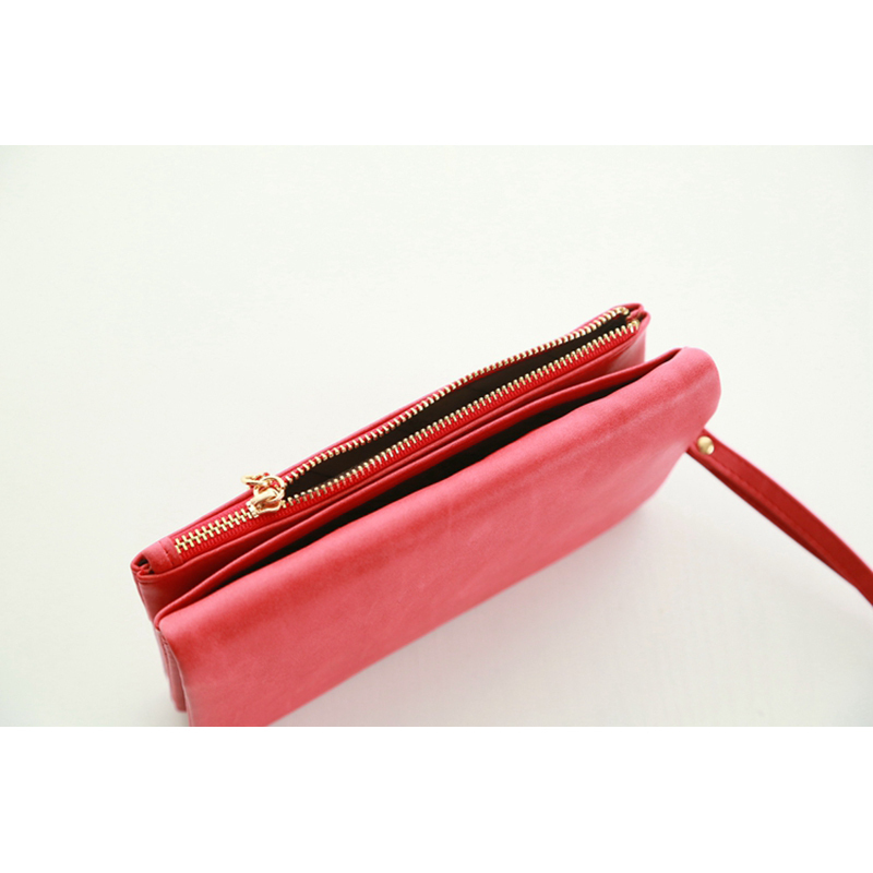 Mode Damen Geldbörsen matt polieren Leder Brieftasche doppel Reißverschluss Tag kupplung Geldbörse