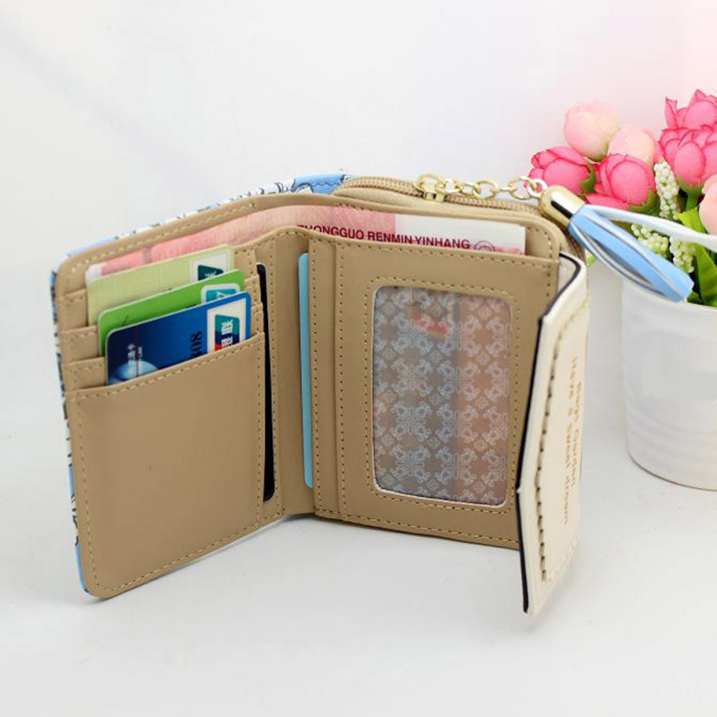 Ausgezeichnete Qualität Damen Geldbörse Leder Weinlese Damen Bifold Geldbeutel kartenhalter Bifold Weibliche