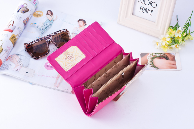 Neue Angekommene weibliche Lange Geldbörsen Mode 2 falten Floral Print Brand Design Casual dame Geldbörse