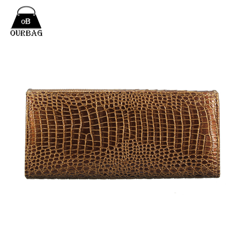 3D Krokodilkorn Damen Lange Mappen Leder Geprägte Design auszugs billetera Weibliche Portemonnaie Kupplung Geldbeutel