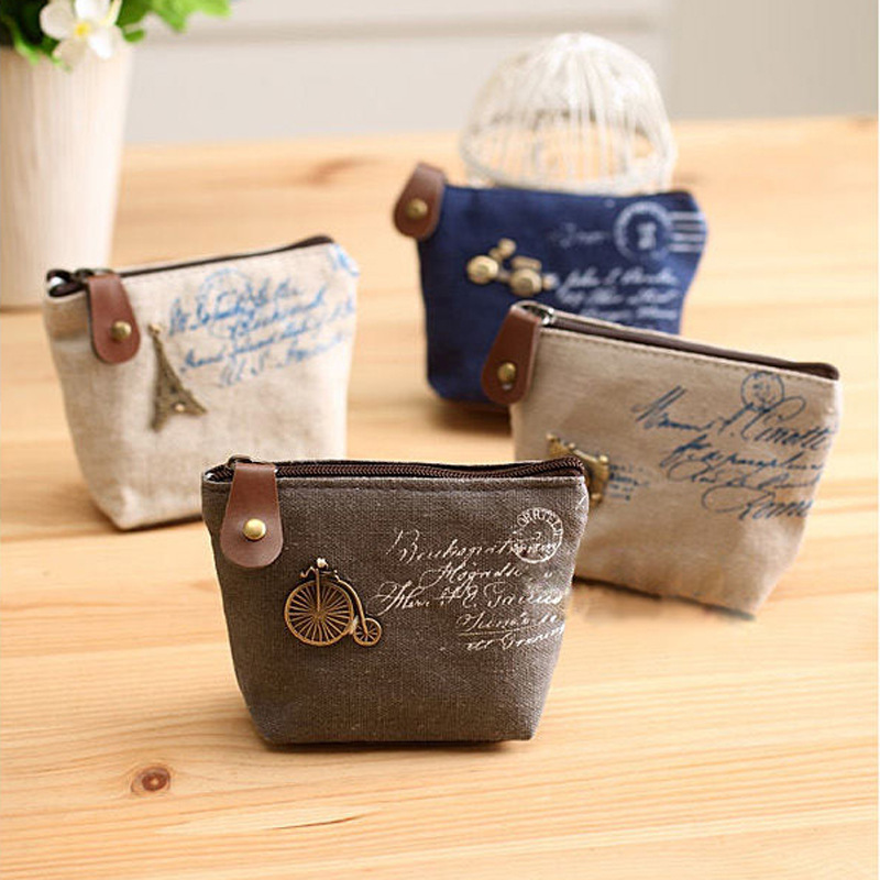 Damen Günstigste Leinwand Klassische Retro Kleine änderung Geldbörse Wenig Schlüssel Auto Tasche