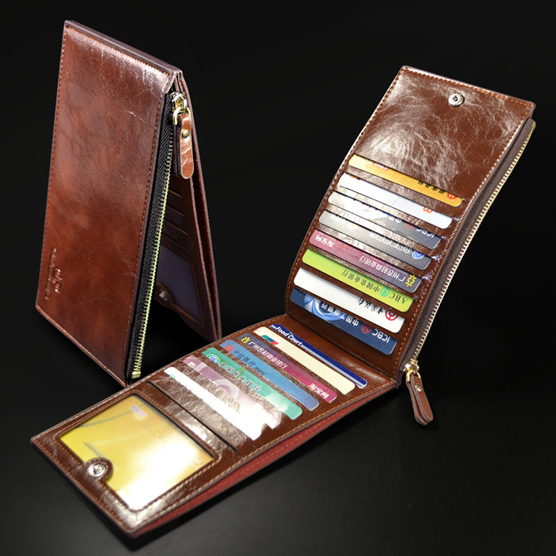 neue Fashion Qualität Pu Leder Geldbörsen Herren Reißverschluss Taschen Kreditkarte Horder Casual