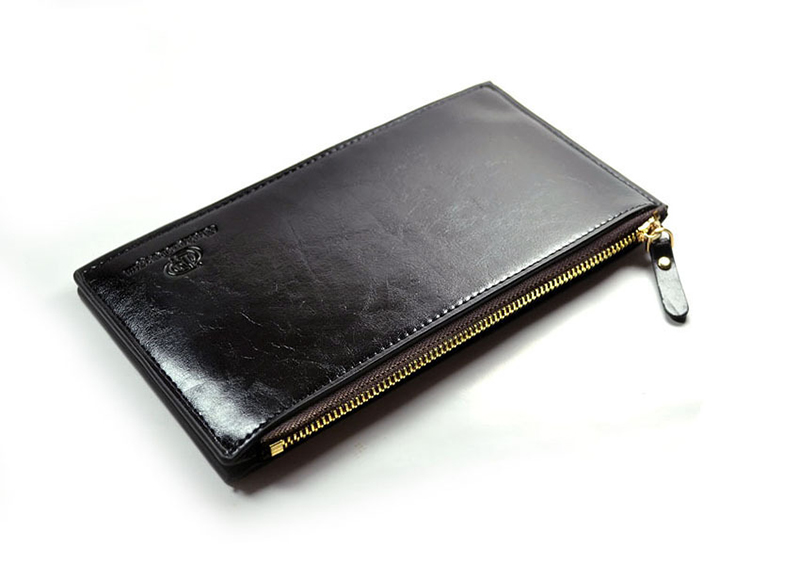 neue Fashion Qualität Pu Leder Geldbörsen Herren Reißverschluss Taschen Kreditkarte Horder Casual