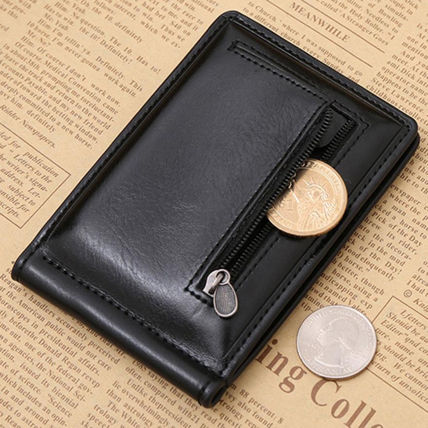 100% hohe Qualität Gold Marke Herren Mini Reißverschluss Kreditkarte ID Münze Geld Clip Brieftasche