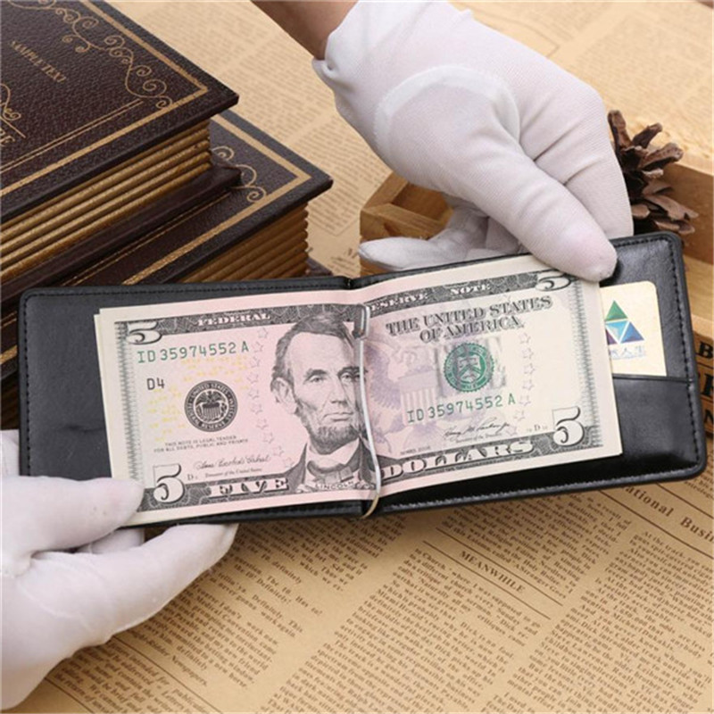100% hohe Qualität Gold Marke Herren Mini Reißverschluss Kreditkarte ID Münze Geld Clip Brieftasche