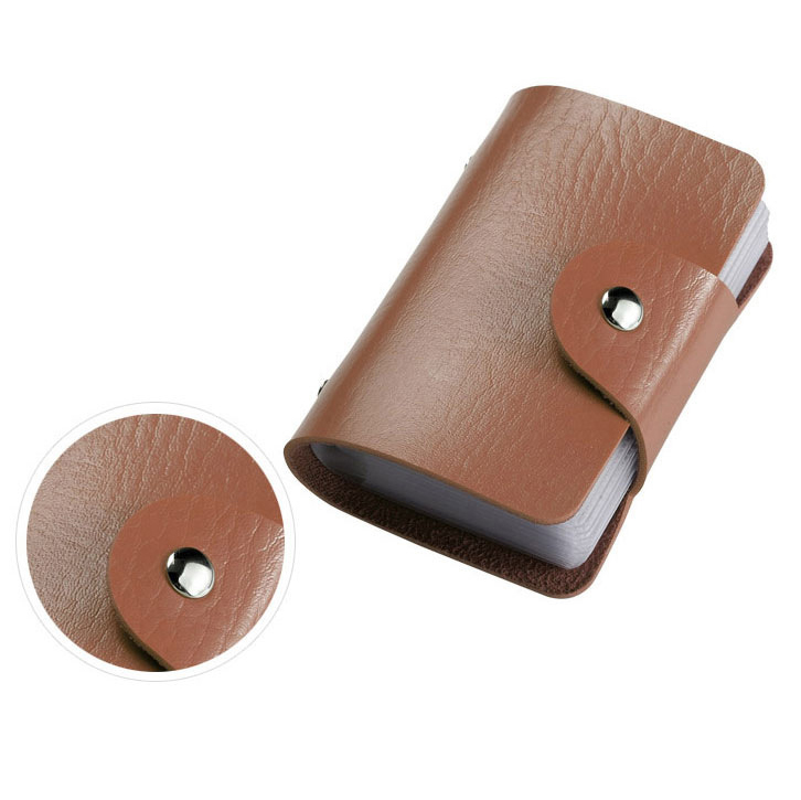 24 Bits Neue Mode Damen Herren Kreditkarteninhaber PU Leder Haspe Unisex ID Halter Paket Organizer Manager