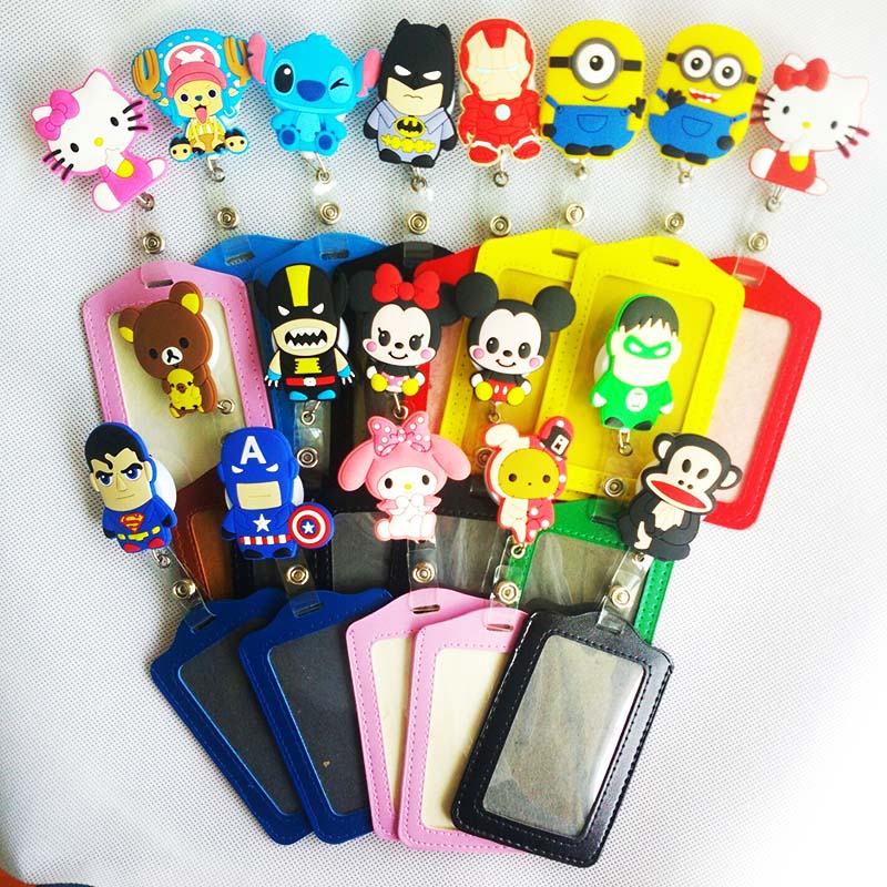 Silikon inhaber Bank Kreditkarte Halter Card Bus ID Halter Identität Abzeichen mit Cartoon Retractable Reel