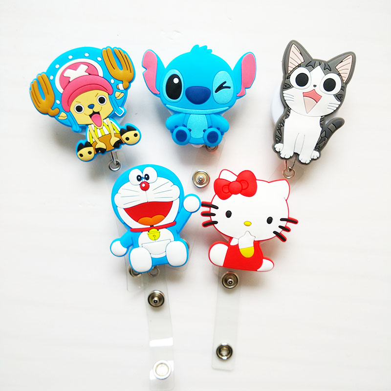 Silikon inhaber Bank Kreditkarte Halter Card Bus ID Halter Identität Abzeichen mit Cartoon Retractable Reel