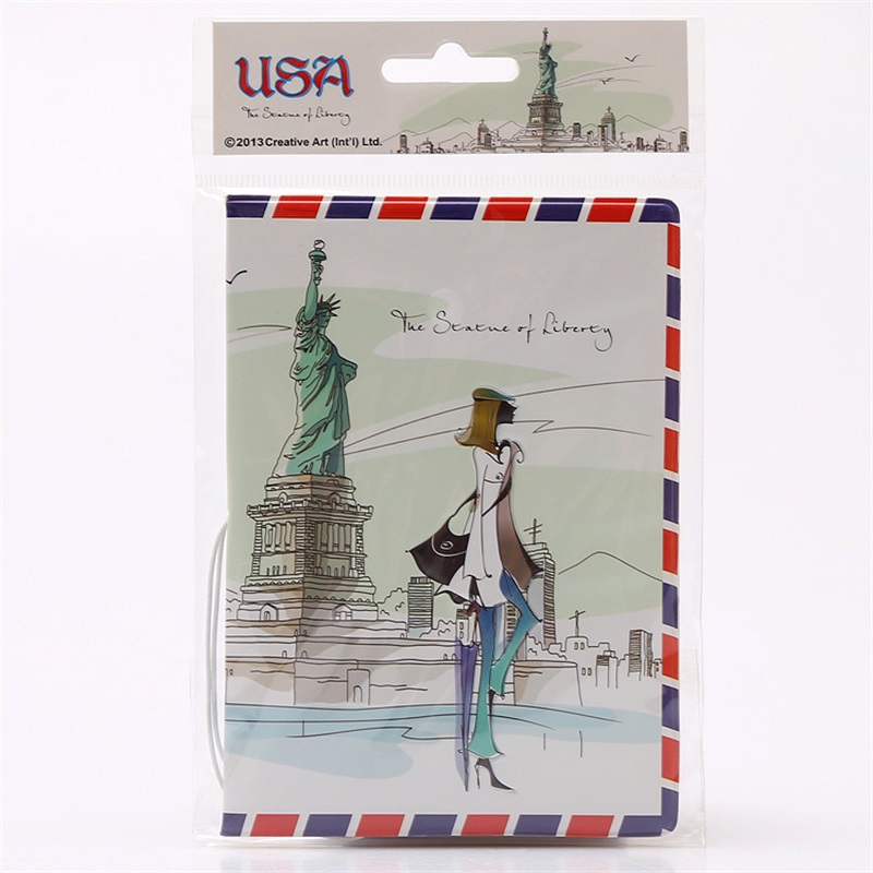 Mode Miss liebe reisepass ID Kreditkarten Tasche 3D Design PVC Leder Visitenkartenhalter Reisepass 14x9,6 CM