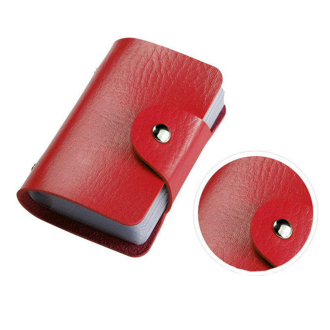 24 Bit Mode Damen Herren Kreditkarteninhaber Pu Leder Schnalle Unisex ID Halter Paket Organizer Manager Freies