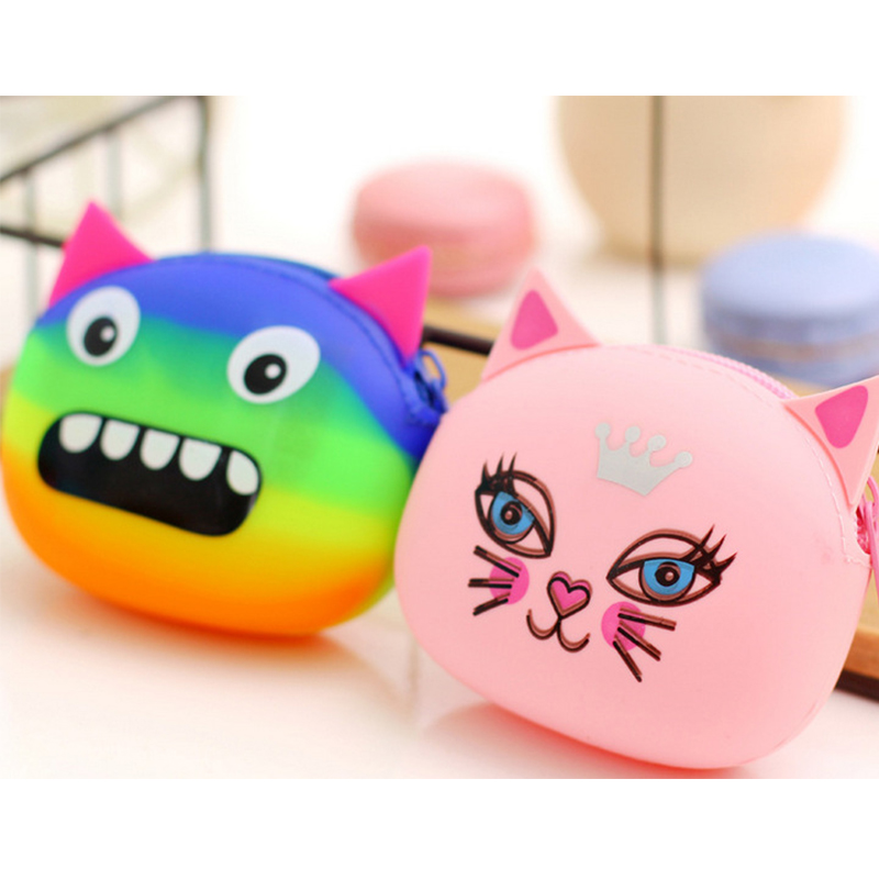 3D Cartoon Tier bonbonfarbenen Mädchen Münze Taschen Damen SchlüsselTaschen Kinder niedlichen Cartoon