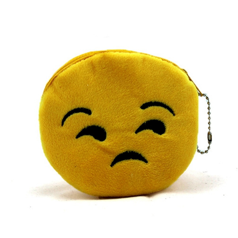 Niedlichen Stil Neuheit Emoji Lächeln Reißverschluss Plüsch Geldbörse Kawaii Kinder Tasche Damen