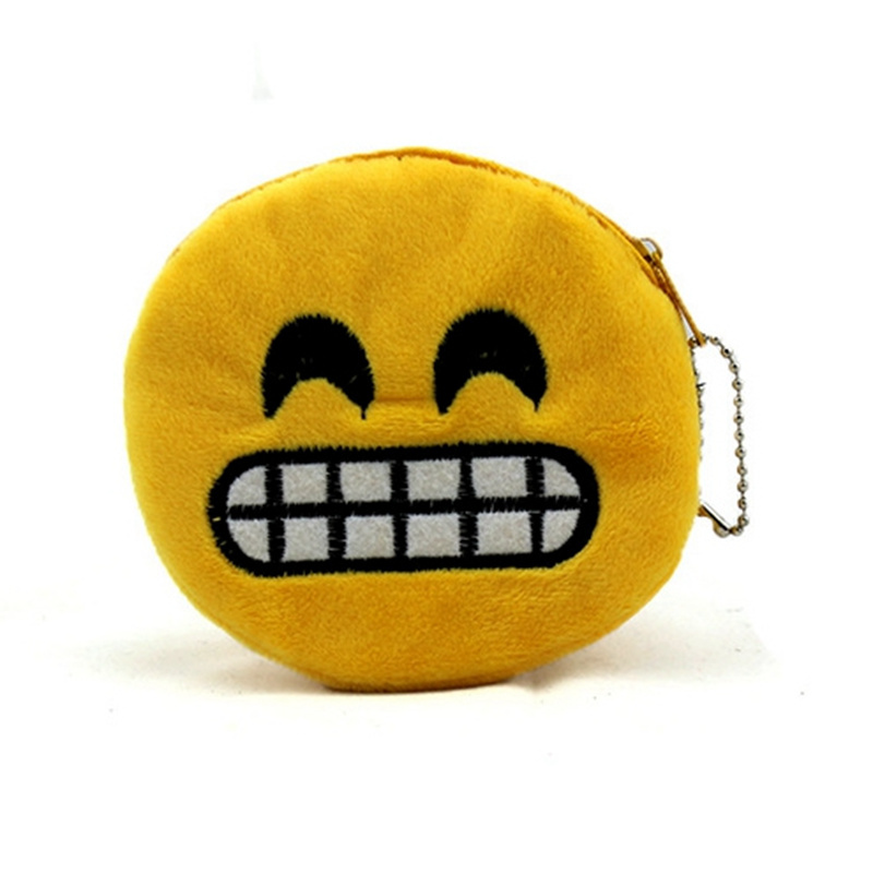 Niedlichen Stil Neuheit Emoji Lächeln Reißverschluss Plüsch Geldbörse Kawaii Kinder Tasche Damen