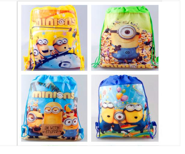 12 stück Despicable Me Prinzessin Anna Elsa Sofia Autos Cartoon Kinder Kordelzug Gedruckt Rucksack Strandtasche
