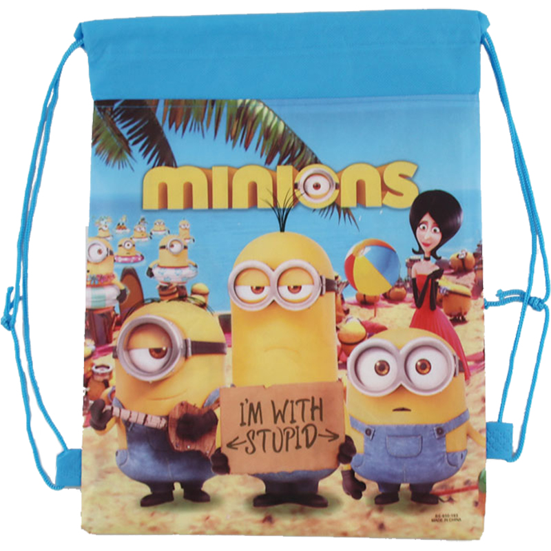 Kinder Schultaschen Despicable Me   Minions Kinder Cartoon Kordelzug Mochila Infantil für Geschenk   Tasche