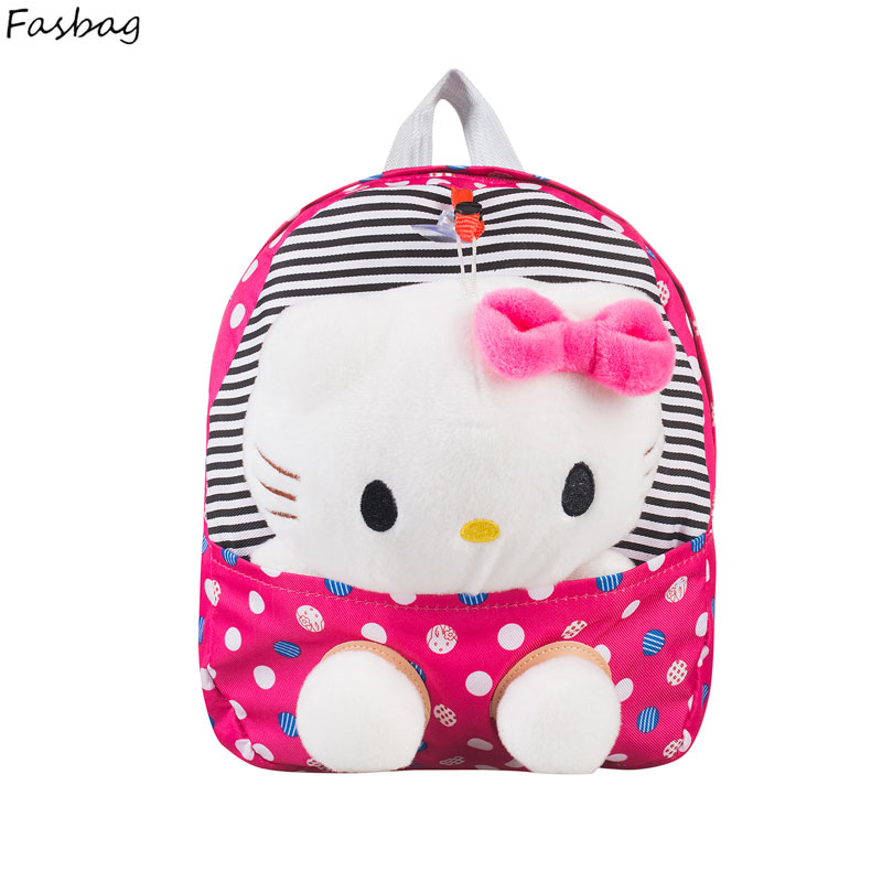 Neue Nylon Nette Dot Hallo Kitty Rucksäcke Geschenk für Kinder plüsch Cartoon Schultasche für Kind
