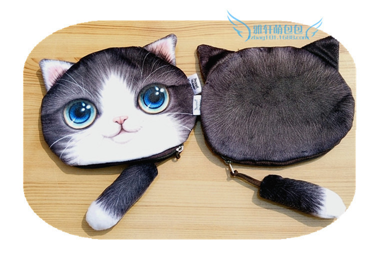 Freies verschiffen  herbst neue meow sterne schwanz dekoration Plüsch Geldbörse Großhandel handy Tasche