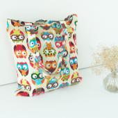 Baumwolle Leinwand Einkaufstasche Schulter Tragetasche Eco Wiederverwendbare Tasche Drucken Bunte Eulen ohne Futter NEUE