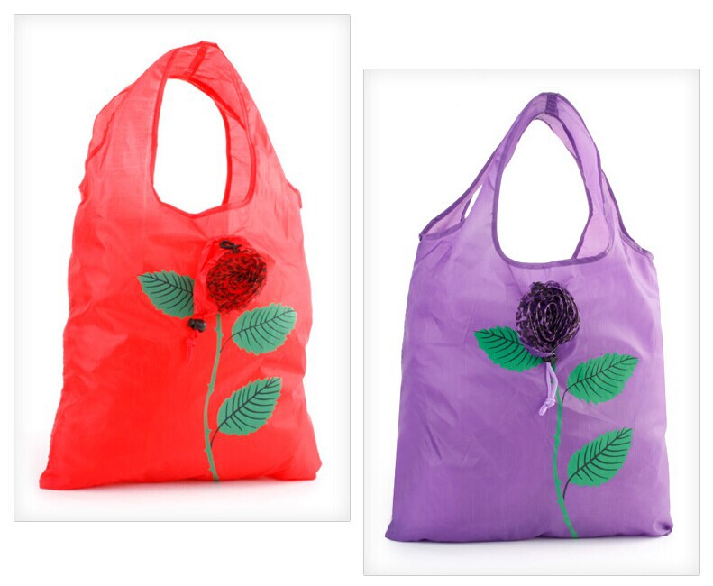 Neue Art Und Weise Rose Blumen Wiederverwendbare Faltbare Einkaufstasche Reise Grocery Taschen Trage