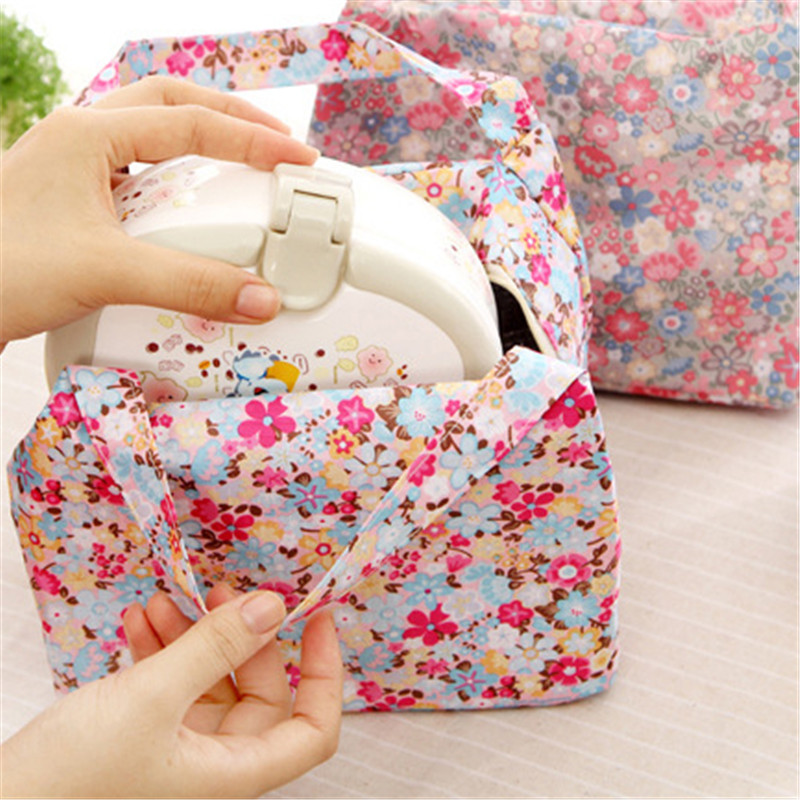 neue Lunchpaket Beutel Aufbewahrungsbox Blumen Isolierten Bento Kühler Picknick Tote Hochwertigen