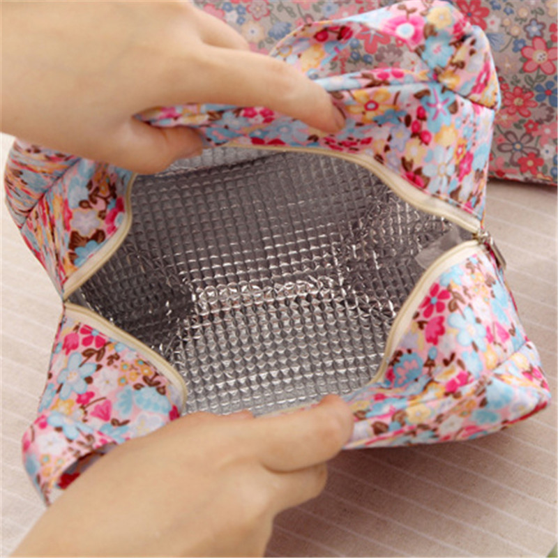 neue Lunchpaket Beutel Aufbewahrungsbox Blumen Isolierten Bento Kühler Picknick Tote Hochwertigen