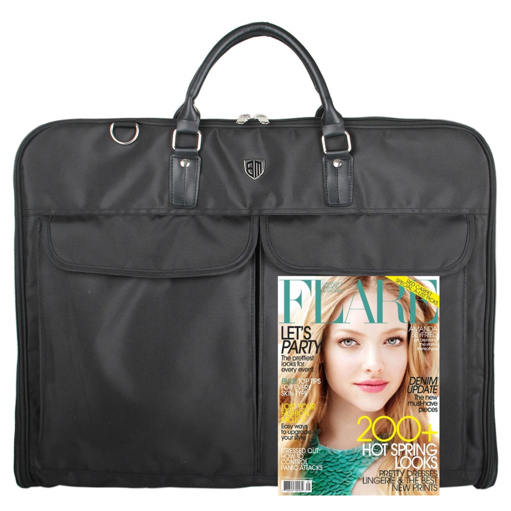 Wasserdicht Schwarz Nylon Reißverschluss Kleidersack mit Aufhänger Clamp leichte Anzug Durable Business