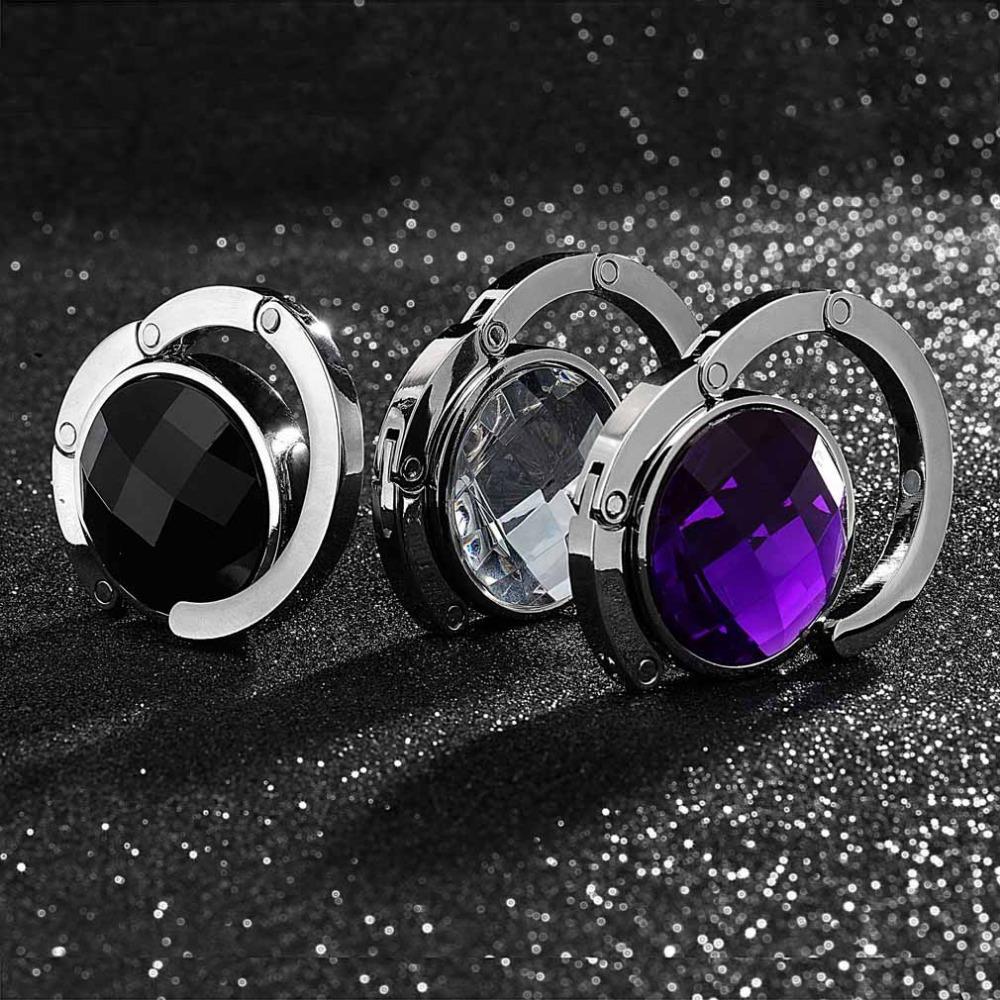 1 stück Gefaltet Handtaschen haken aufhänger halter Legierung Mode Kristall Strass