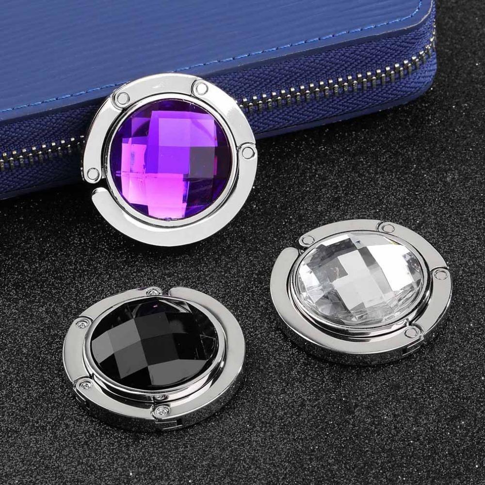 1 stück Gefaltet Handtaschen haken aufhänger halter Legierung Mode Kristall Strass