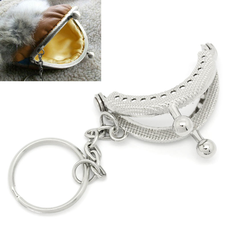 Neue Mode 5 stück 4x3,5 cm Tasche Geldbörse Metallrahmen Kuss Schließe W Schlüsselanhänger
