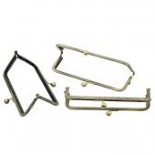 3 stück Metall Tasche Rahmen Geldbörse Geldbörse Rahmen Kuss Schließe Sperre Bronzeton 15,5 cm